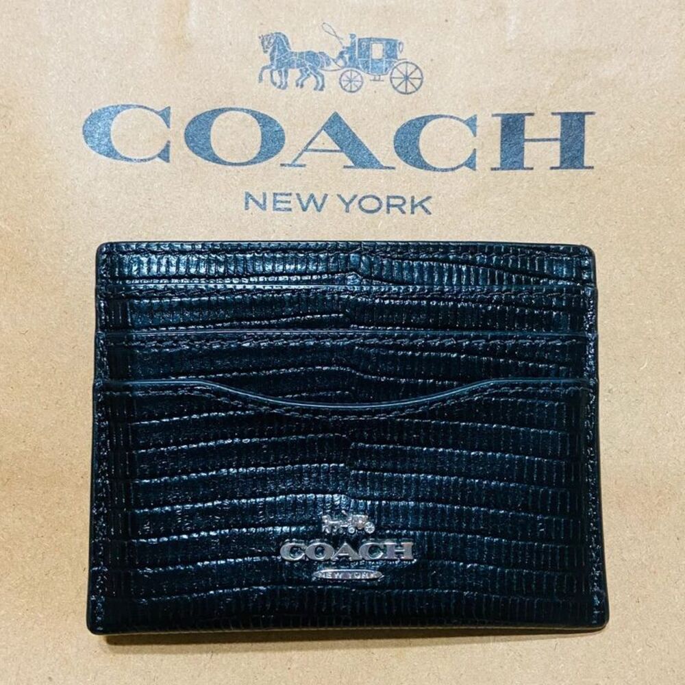 Coach Black Leather Card Wallet